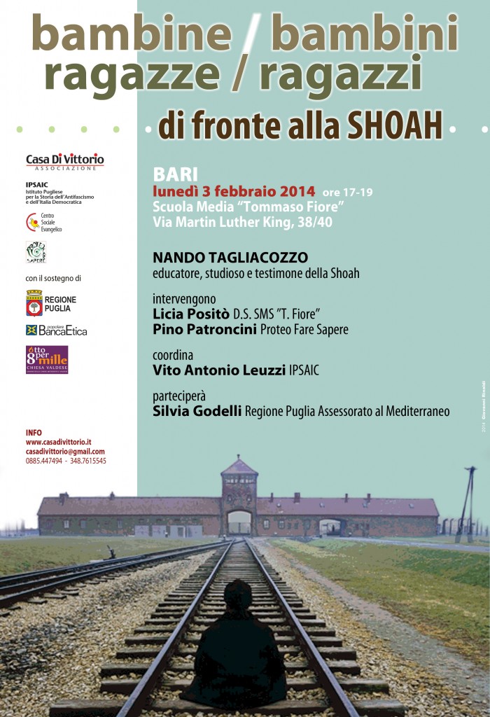 Progetto Memoria della Shoah La locandina dell'iniziativa del 3 febbraio